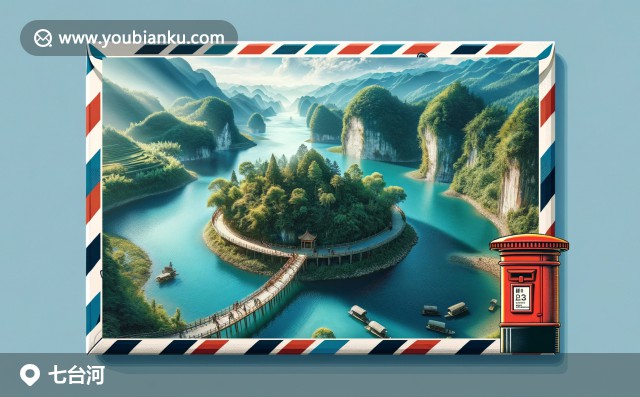七臺(tái)河自然景觀與地方美食，融入郵政特色元素，展現(xiàn)地域文化與傳統(tǒng)郵政特征