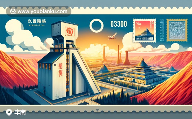 豐南區(qū)明信片 - 自然景色、郵政編碼063300與傳統(tǒng)郵票裝飾