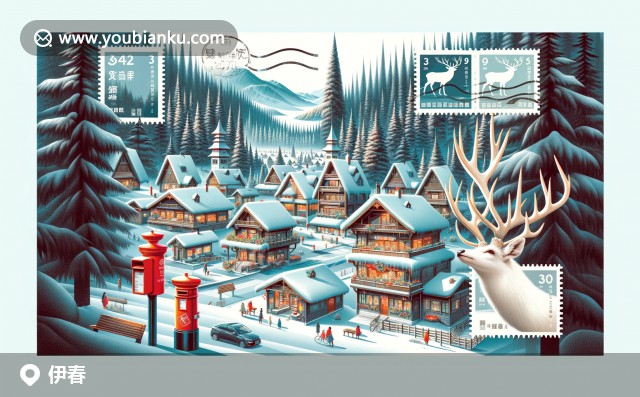 黑龍江省伊春市伊春區(qū)的森林、五營國家森林公園、鹿與郵遞夢想 - 郵票上的綠色秘境