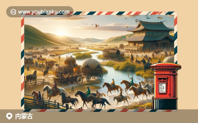 內(nèi)蒙古自然和文化的完美結(jié)合，展現(xiàn)草原風(fēng)光與郵政傳統(tǒng)，生動描繪蒙古族生活