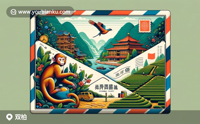 云南省雙柏縣特色 - 恐龍化石博物館、云南金絲猴與茶園