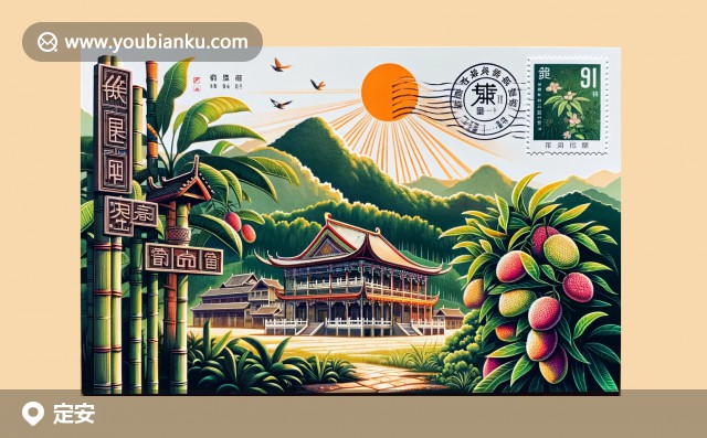 海南省定安縣郵票藝術(shù)明信片：東坡書(shū)院、荔枝園風(fēng)光與傳統(tǒng)民居