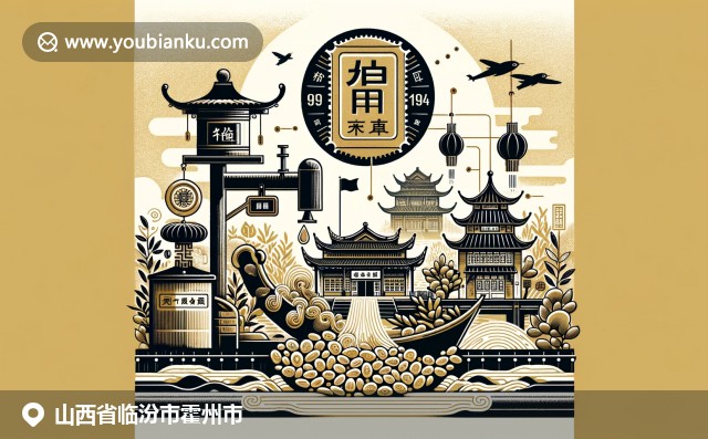山西霍州市綜合展示——古城建筑、壺口瀑布與傳統(tǒng)窯雞美食，設(shè)計(jì)融入中國航空信封