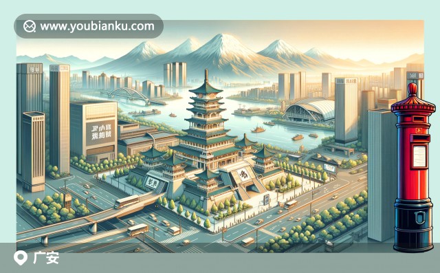 四川山水與廣安民居郵票插畫，展現(xiàn)郵政與地方文化的結(jié)合