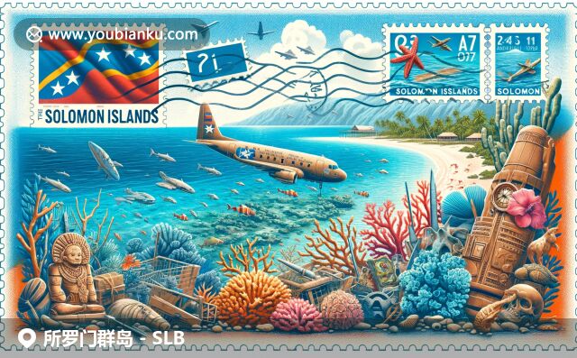 獨特的所羅門群島風(fēng)光與郵政特色融合，展現(xiàn)珊瑚礁、藍(lán)色海洋、傳統(tǒng)木雕和海洋生物