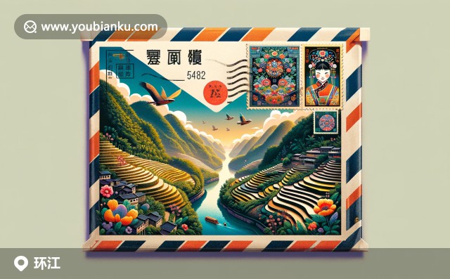 環(huán)江莫江河與龍脊梯田風(fēng)光，毛南族傳統(tǒng)服飾與郵票藝術(shù)展示