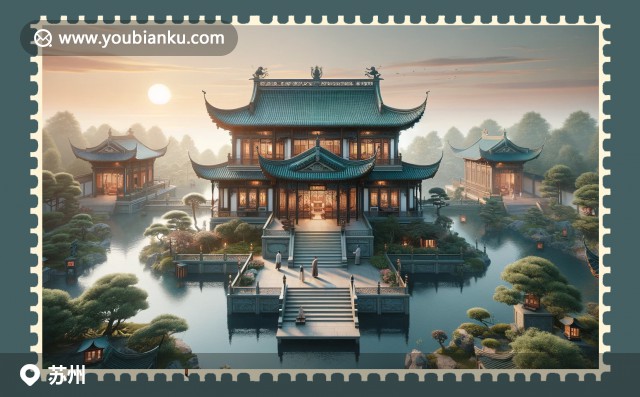 蘇州拙政園古典園林與現(xiàn)代航空郵件的完美融合，展現(xiàn)中國傳統(tǒng)與現(xiàn)代文化的交融