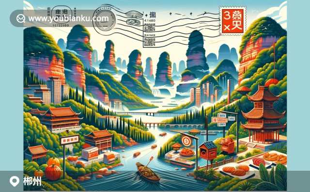 湖南仰天湖風(fēng)景與郵政元素融合，展現(xiàn)自然之美與文化底蘊(yùn)