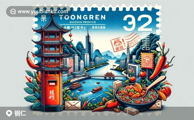 航空信封上的梵凈山郵票與地方特色 - 鼓樂與辣椒，展現(xiàn)銅仁生態(tài)與文化遺產(chǎn)