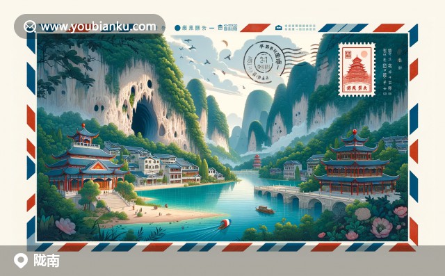 展現(xiàn)隴南的靈動風(fēng)光：萬象洞奇觀與天池藍(lán)寶石湖，融合時光與郵政傳統(tǒng)