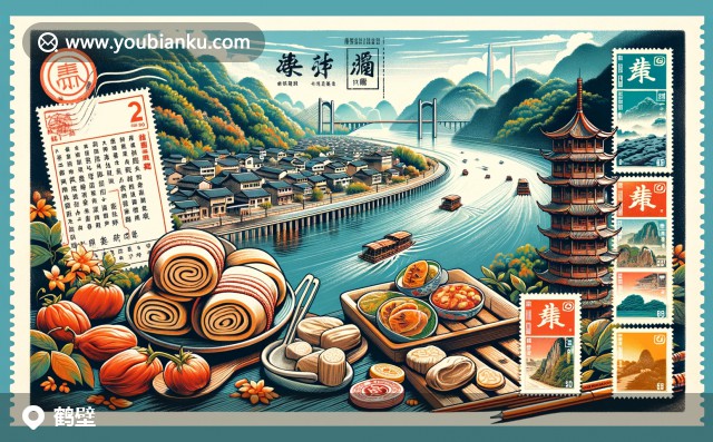 河南鶴壁文化與郵政特色融合呈現(xiàn)，淇河美景、特色美食與郵政元素交織
